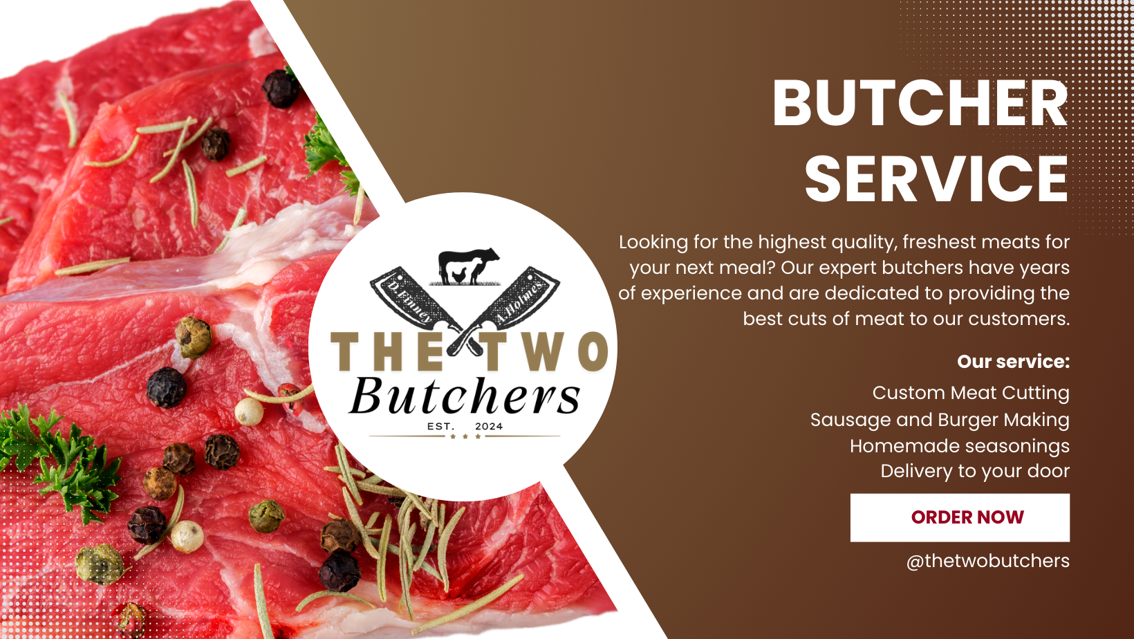 Red Modern Butcher Shop & Service Facebook Cover