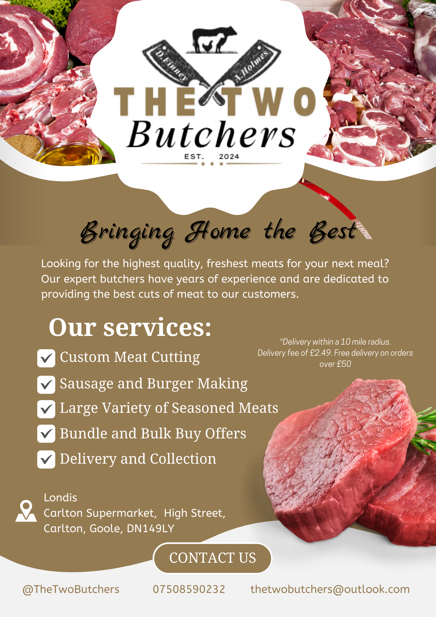 Red and White Modern Butcher Shop and Service Flyer (1)